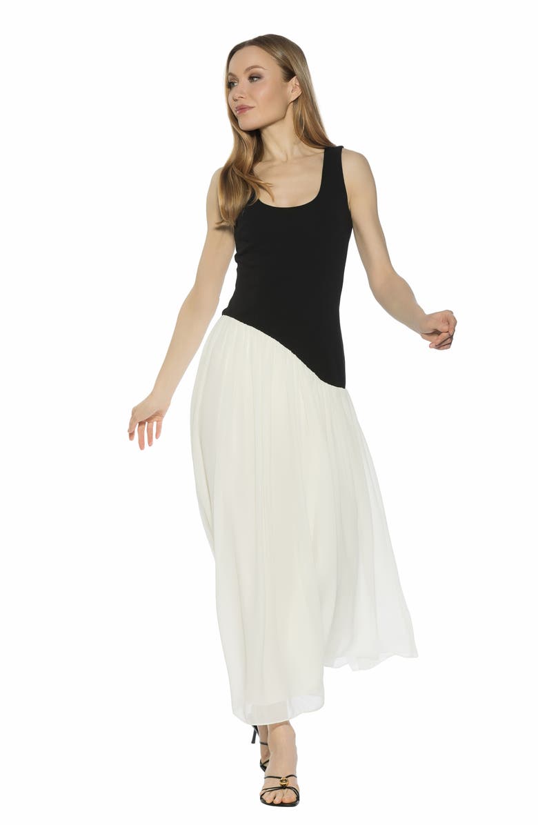Alexia Admor Elowen U-Neck Maxi Dress, Alternate, color, Black/ White