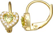 FZN Kids' 14K Gold Plated Sterling Silver Birthstone Lever Back Earrings