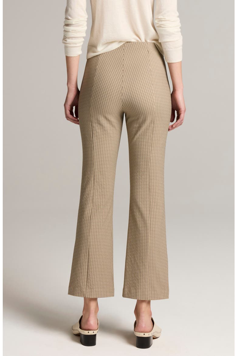 Niki Mid Rise Crop Flare Plaid Pants, Alternate, color, OAK BUFF CHECK