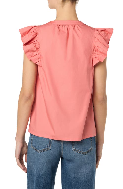 JOE'S JOE'S SPLIT NECK FLUTTER SLEEVE TOP