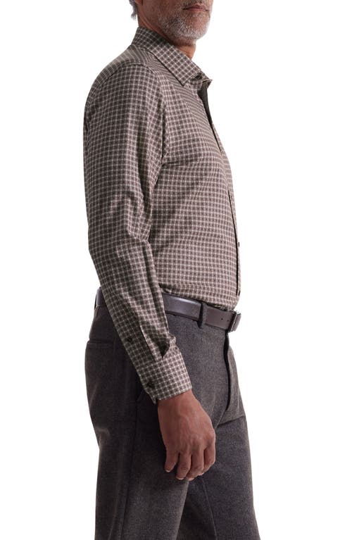 Bugatchi Julian Shaped Fit Grid Check Button-up Shirt In Gray