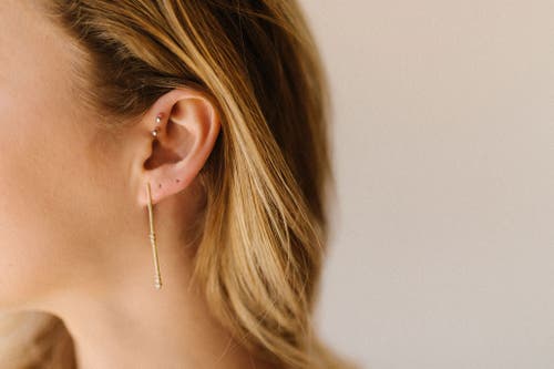 Untamed Petals Eternity Pave Linear Drop Earrings In Gold
