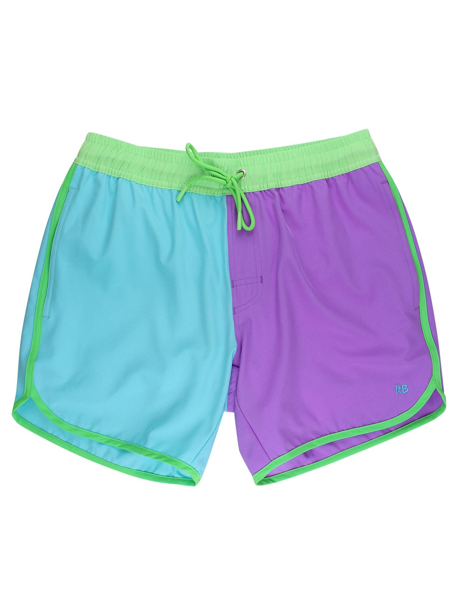 Neon Bright Aqua Color Block