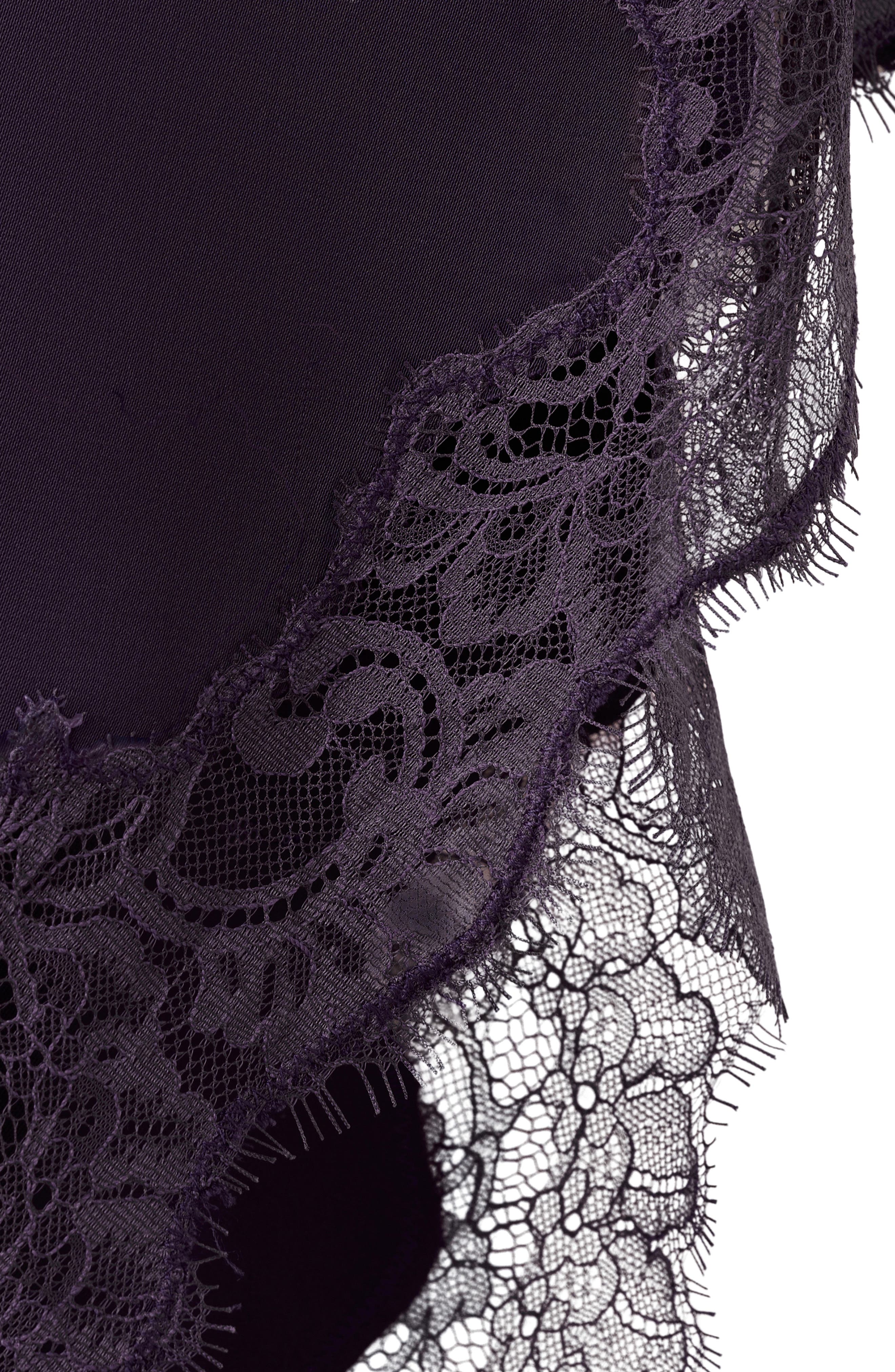 Lace Trim Asymmetric Satin Top - image 2