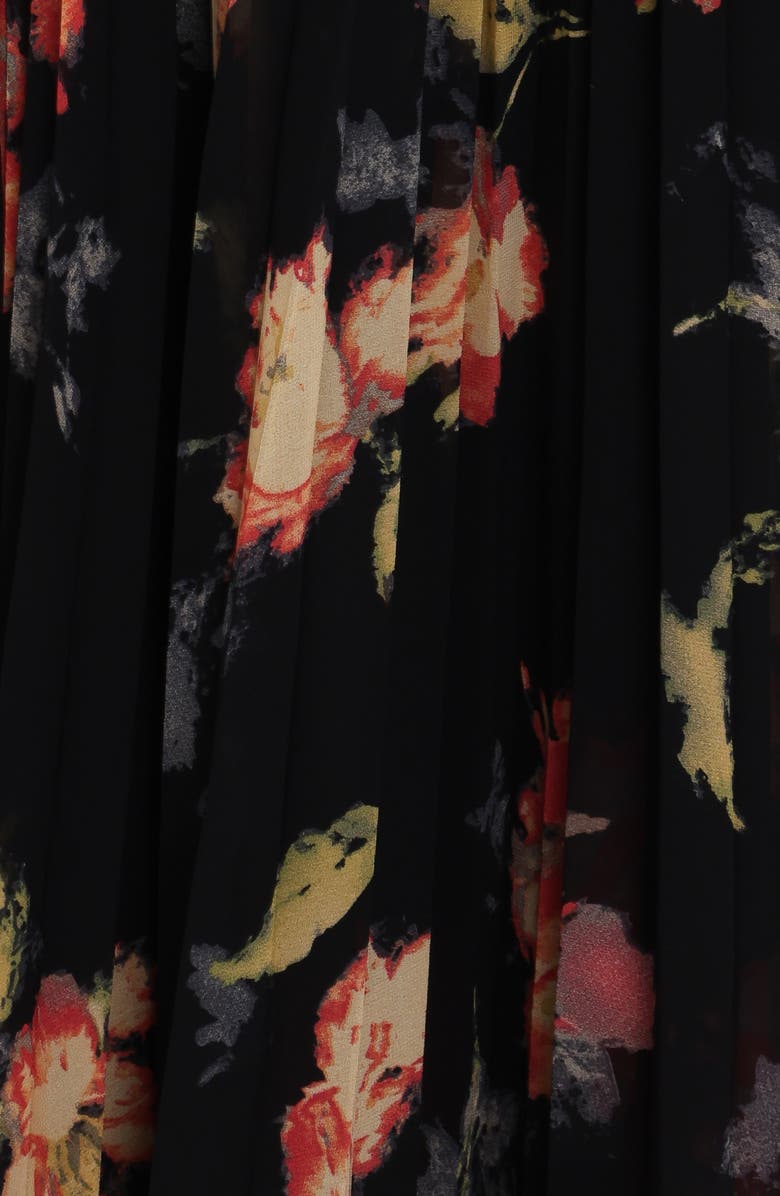 Petal & Pup Achanti Pleated Maxi Dress, Alternate, color, Black Multi