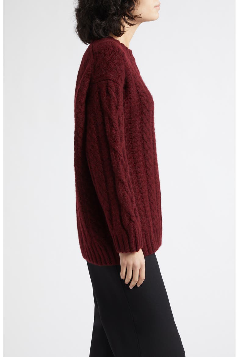 Mabel Cashmere Crewneck Sweater, Alternate, color, DEEP ROUGE