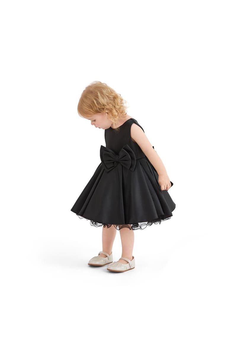 Tulleen Bow Waist Dress, Alternate, color, Black