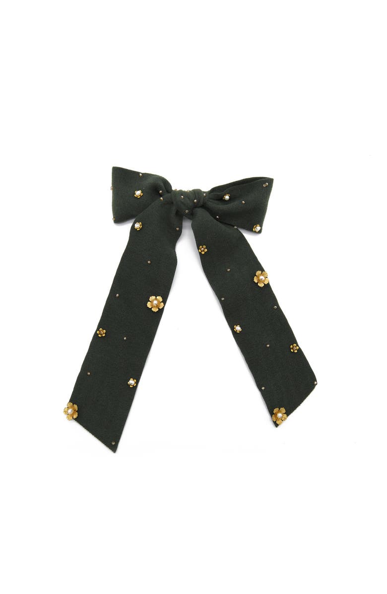 ADIBA Zinnia Handmade Barrette, Main, color, Green