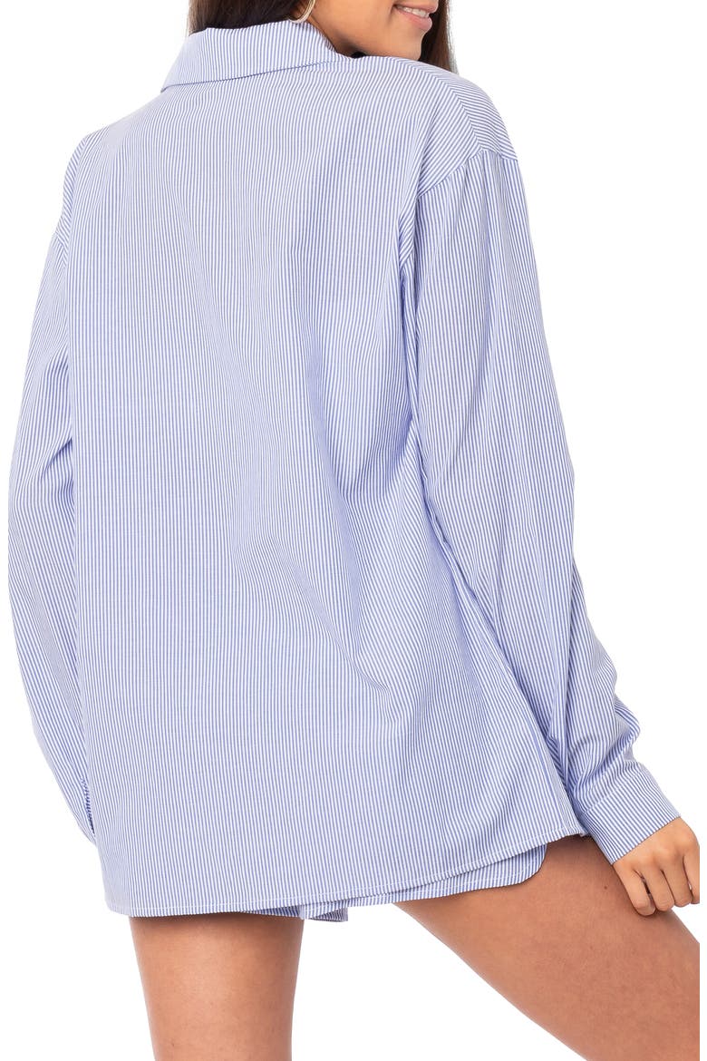 Pinstripe Cotton Shirt, Alternate, color, MIX