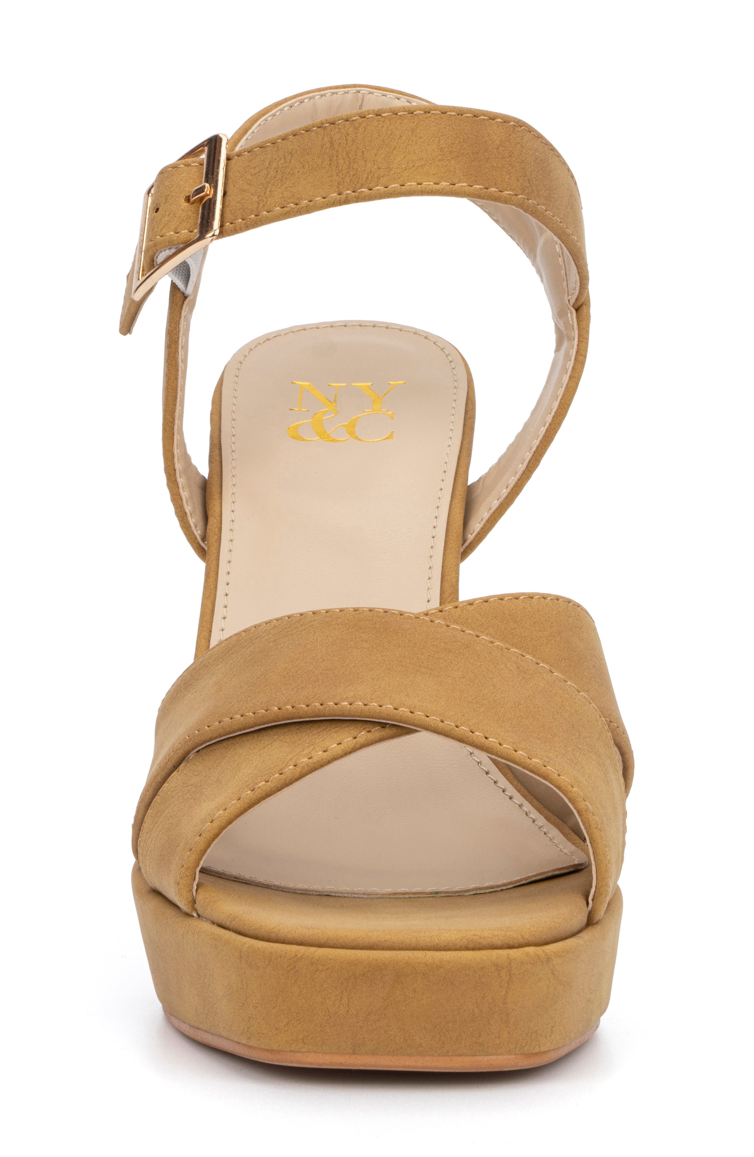 NEW YORK AND COMPANY Adalia Faux Leather Platform Pump, Alternate, color, Tan