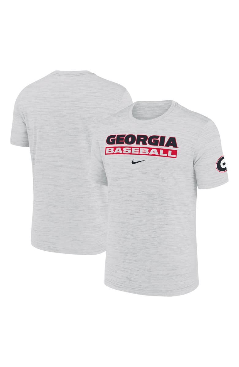 Nike Men's Nike Ash Georgia Bulldogs Velocity Baseball Wordmark Stack Performance T-Shirt, Main, color,