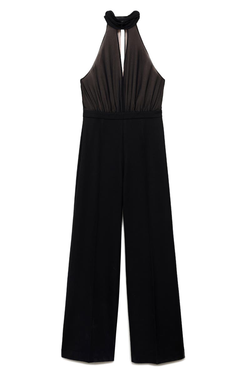 MANGO Wide Leg Jumpsuit, Main, color, Black