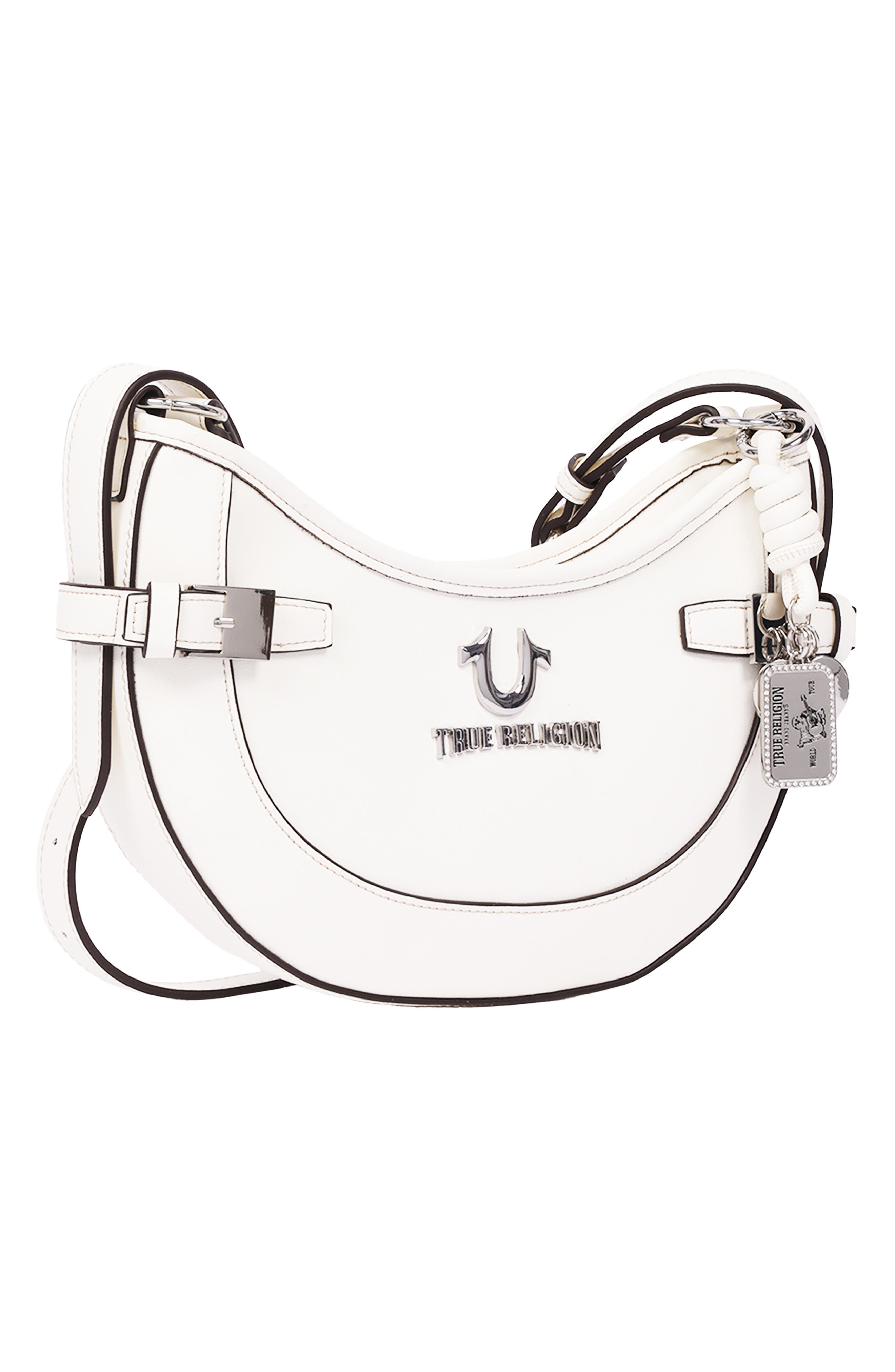 Blake Faux Leather Belted Hobo Bag, Alternate, color, WHITE