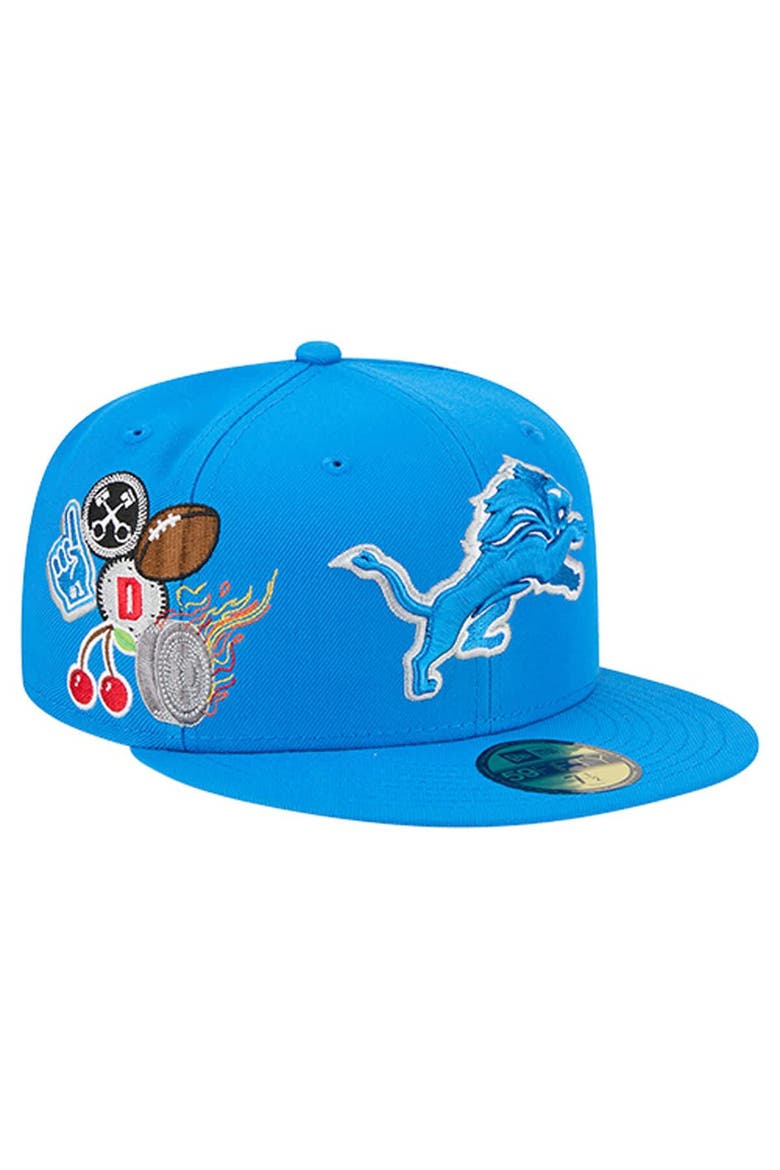 Men's New Era  Blue Detroit Lions Group Chat 59FIFTY Fitted Hat, Main, color, Blue