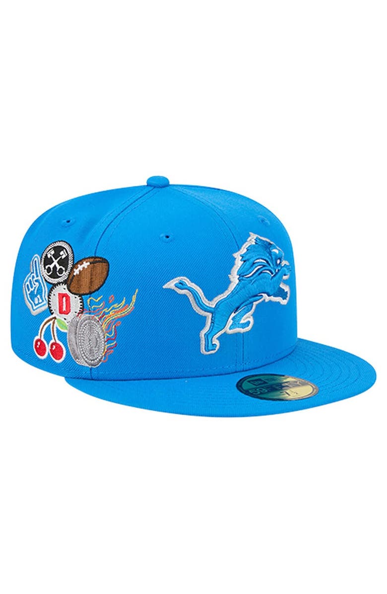 New Era Men's New Era Blue Detroit Lions Group Chat 59FIFTY Fitted Hat, Main, color, Blue