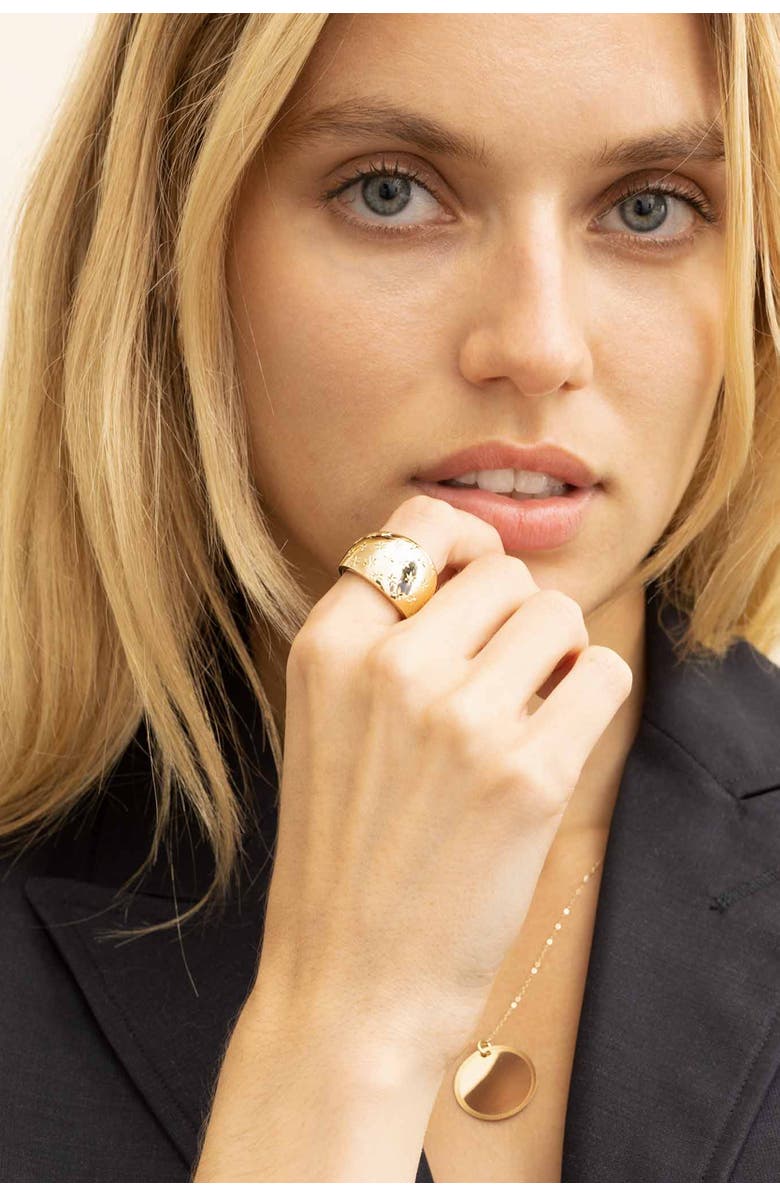 Oradina 14K Gold Starry Night Dome Ring, Alternate, color, 