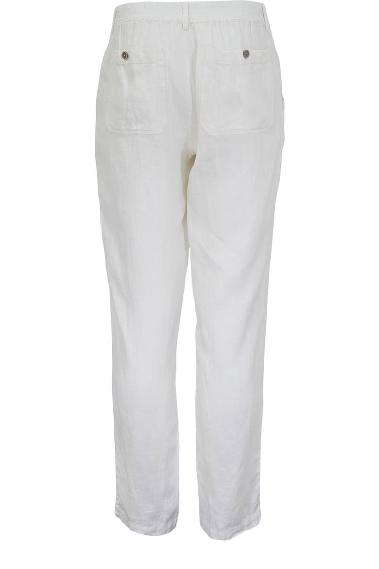 Solid Linen Drawstring Pant, Alternate, color, WHITE