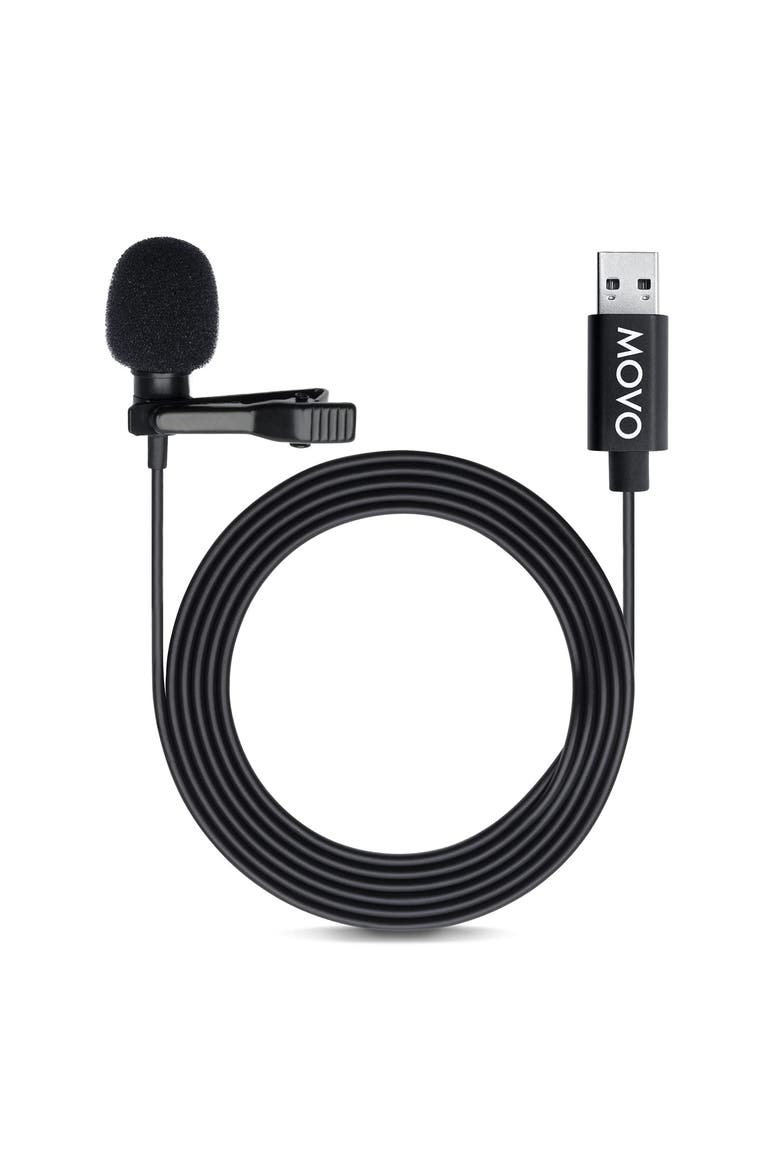 M1 USB Lavalier Lapel Clip-on Omnidirectional Condenser Computer Microphone for PC and Mac, Main, color, Black