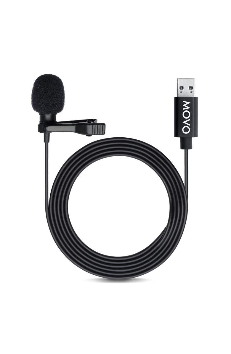 MOVO M1 USB Lavalier Lapel Clip-on Omnidirectional Condenser Computer Microphone for PC and Mac, Main, color, Black
