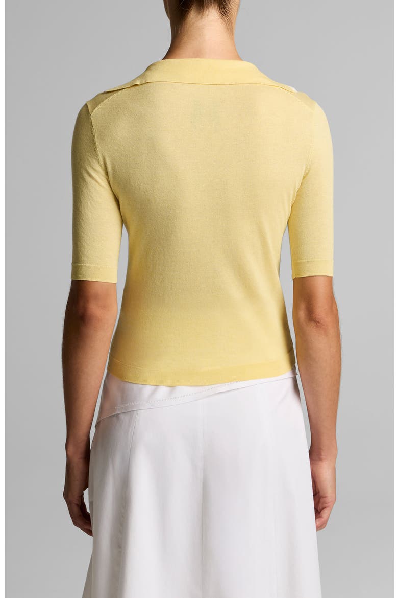 Tipped Cotton & Cashmere Polo, Alternate, color, DANDELION/ OFF WHITE