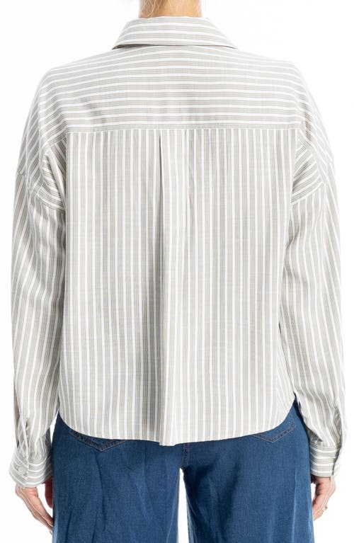 Max Studio Stripe Button-up Shirt In Blue
