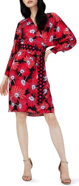 Diane von Furstenberg Mikah Long Sleeve Wrap Dress