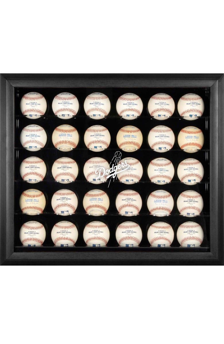 FANATICS AUTHENTIC Los Angeles Dodgers Logo Black Framed 30-Ball Display Case, Main, color, 