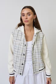 Central Park West Logan Tweed Bomber Jacket
