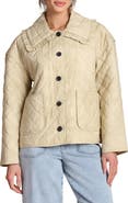 Bagatelle Ruffled Collar Diamond Quilted Jacket