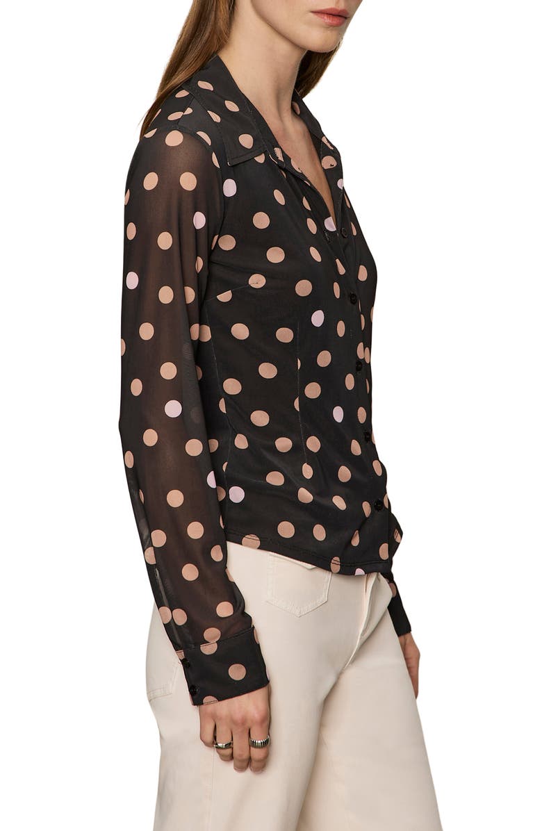 Sanctuary Mesh Button-Down Shirt, Alternate, color, Popspot Black