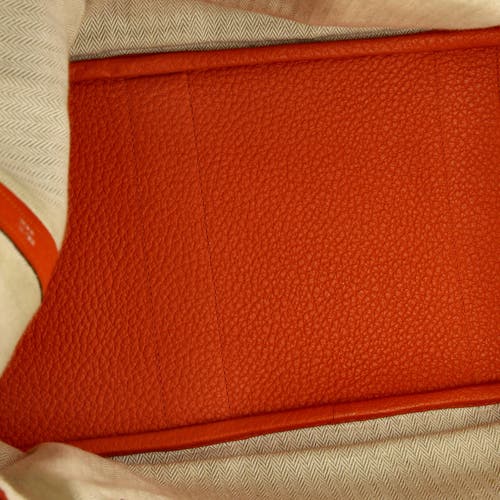 Pre-owned Hermes  Hermes Garden Party Tote Leather 36 In Orange