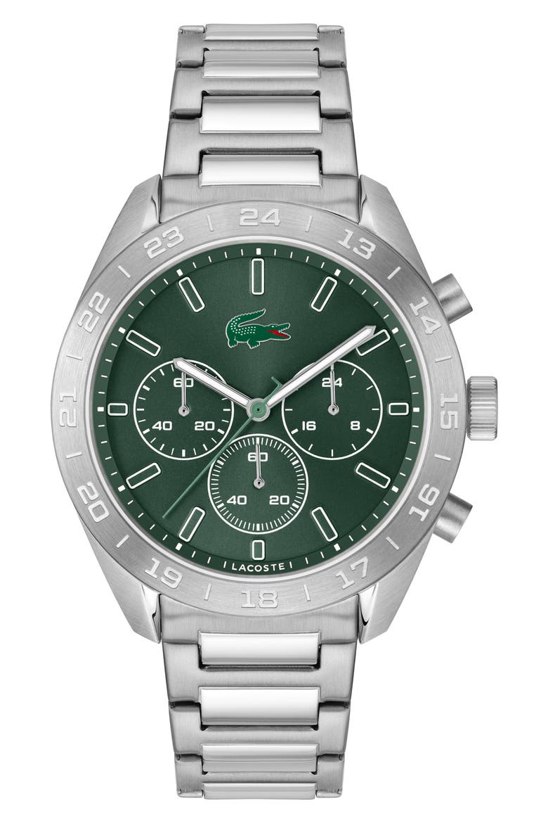 Boston Chronograph Bracelet Watch, 42mm, Main, color, GREEN