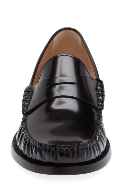 Stuart Weitzman Lottie Penny Loafer In Black Leather