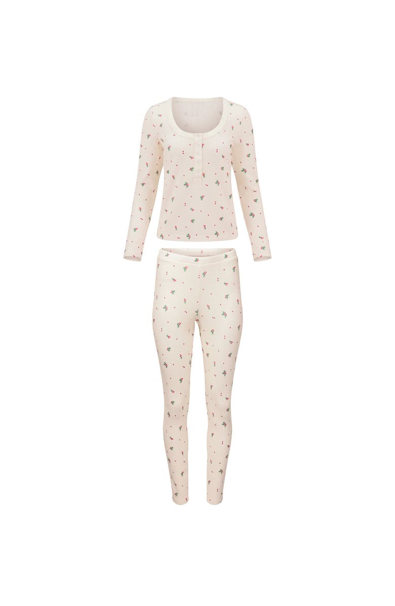 Adore Me Kathy Waffle Pajama Set, Alternate, color, Novelty Beige