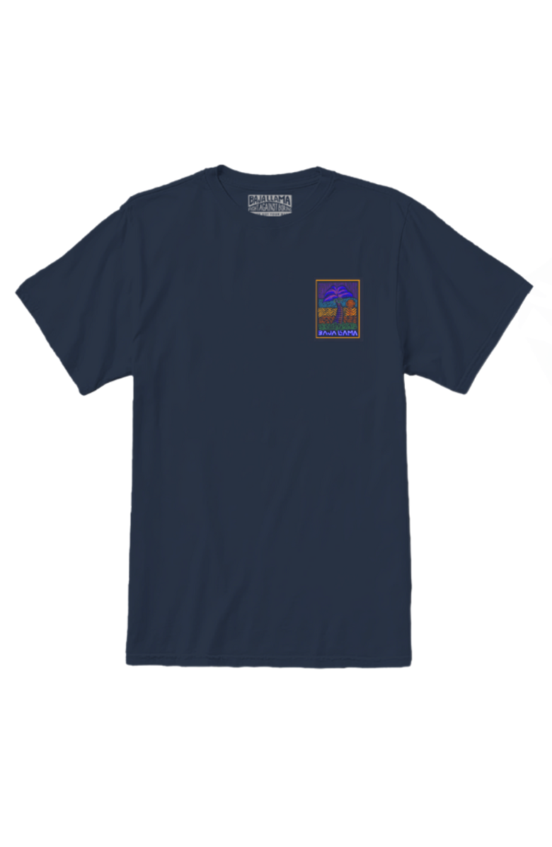 Baja Llama PALM DARK - PRIMO GRAPHIC TEE, Main, color, Navy