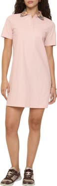 Burberry Iris Check Collar Cotton Piqué Polo Shirtdress