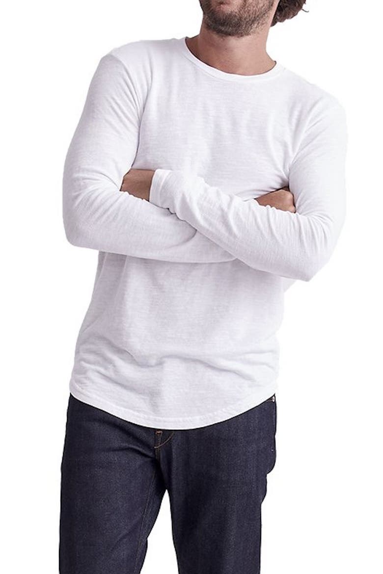 Double Layer Long Sleeve T-Shirt, Main, color, WHITE