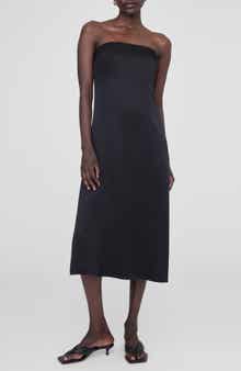 Megan Strapless Silk Midi Dress