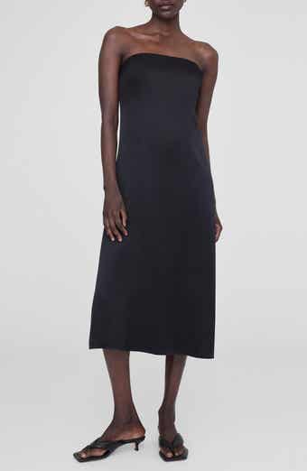 Megan Strapless Silk Midi Dress