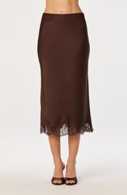 ASTR the Label Blossom Lace Hem Midi Skirt