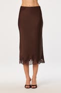 ASTR the Label Blossom Lace Hem Midi Skirt