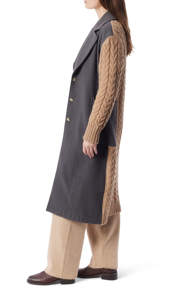 DO by Dee Ocleppo Adara Mixed Media Coat, Alternate, color, Dark Heather Grey