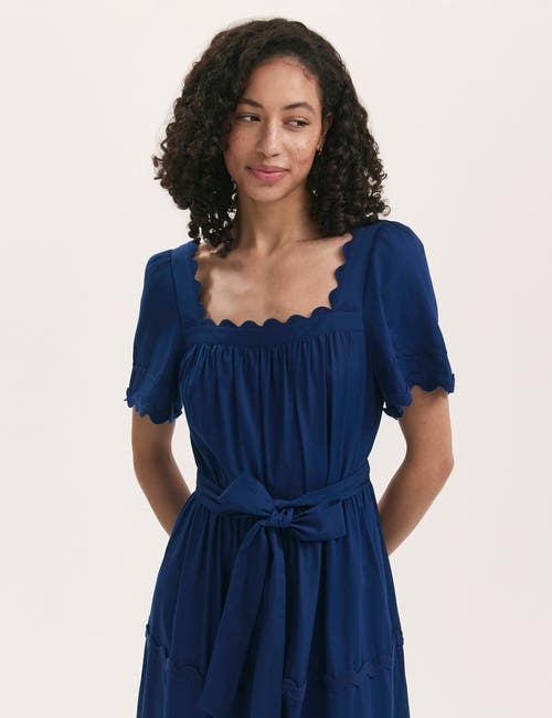 Finery London Corina Cotton Midi Tiered Dress In Purple
