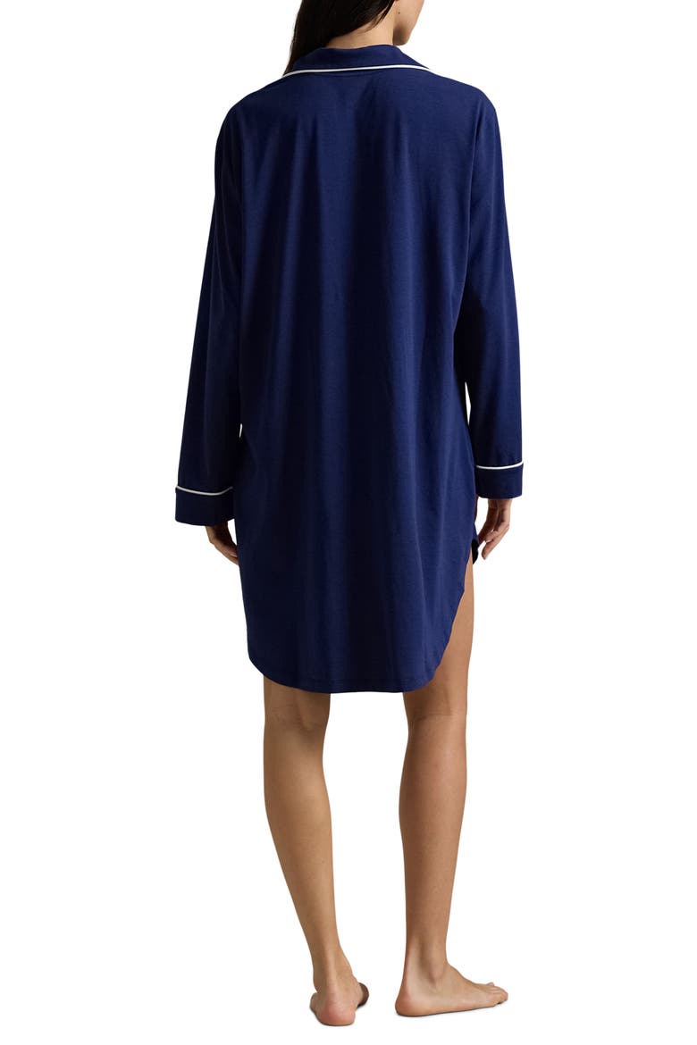 Cotton Blend Sleepshirt, Alternate, color, NAVY