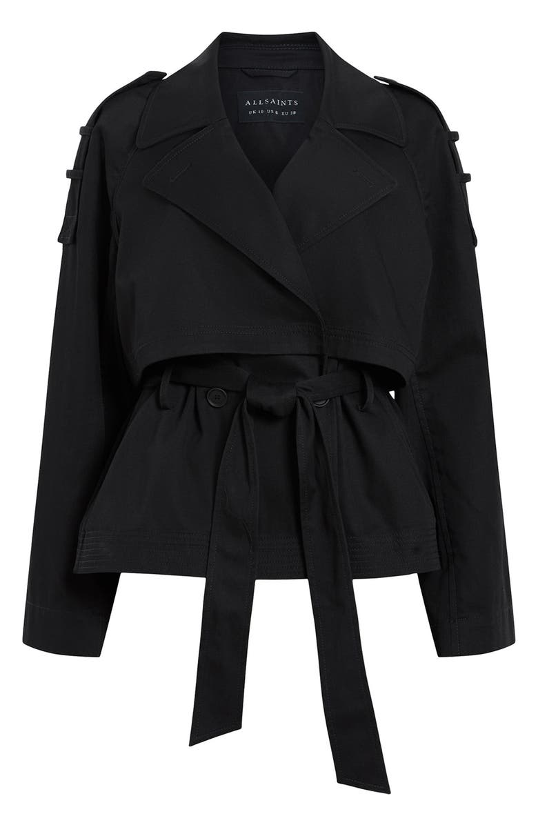 AllSaints Beckette Short Trench Coat, Alternate, color, 