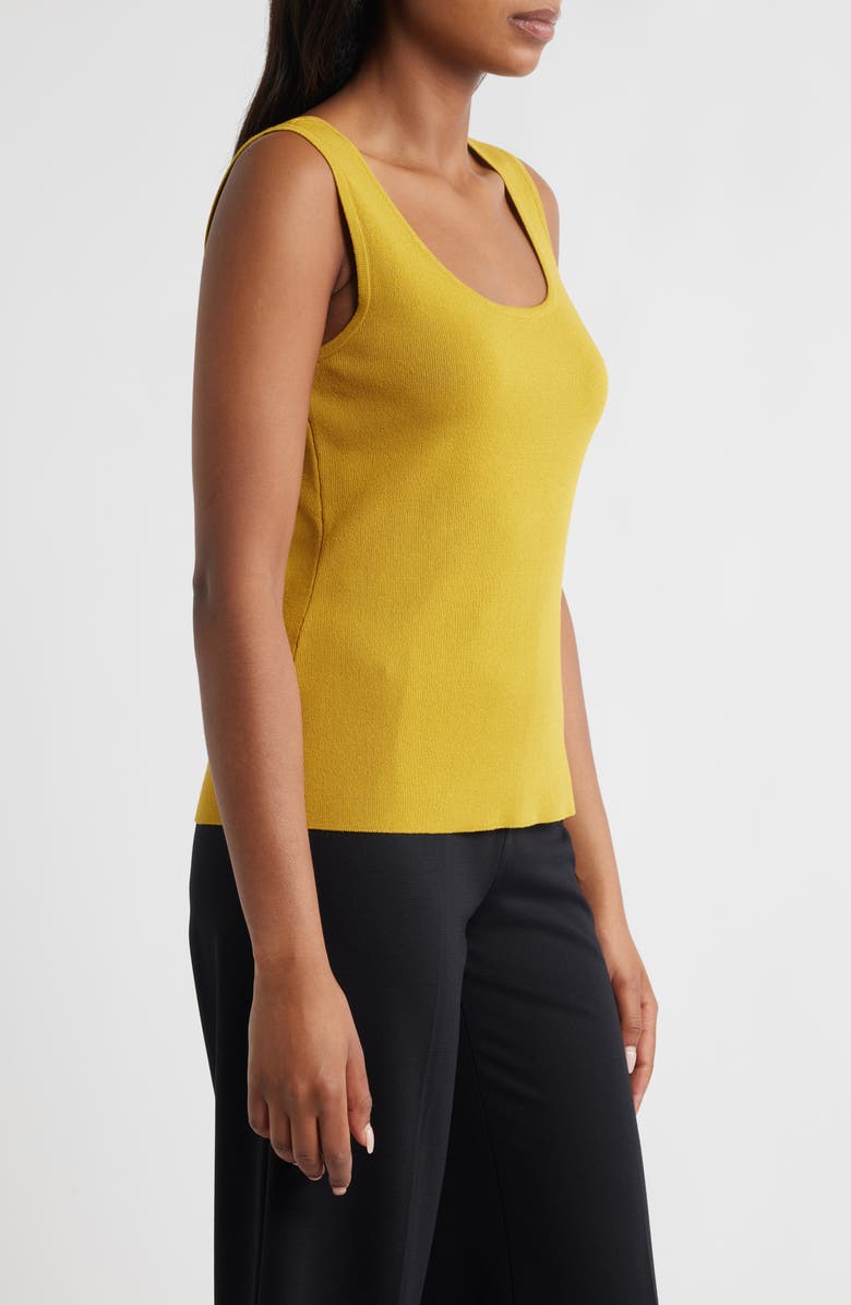 Tahari ASL Scoop Neck Sweater Tank, Alternate, color, Ochre