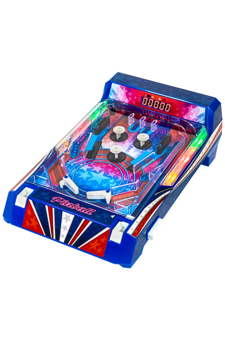 Ambassador Games Retro Arcade Electronic Pinball Tabletop Game, Vibrating Bumpers, Led Lights, Alternate, color, 