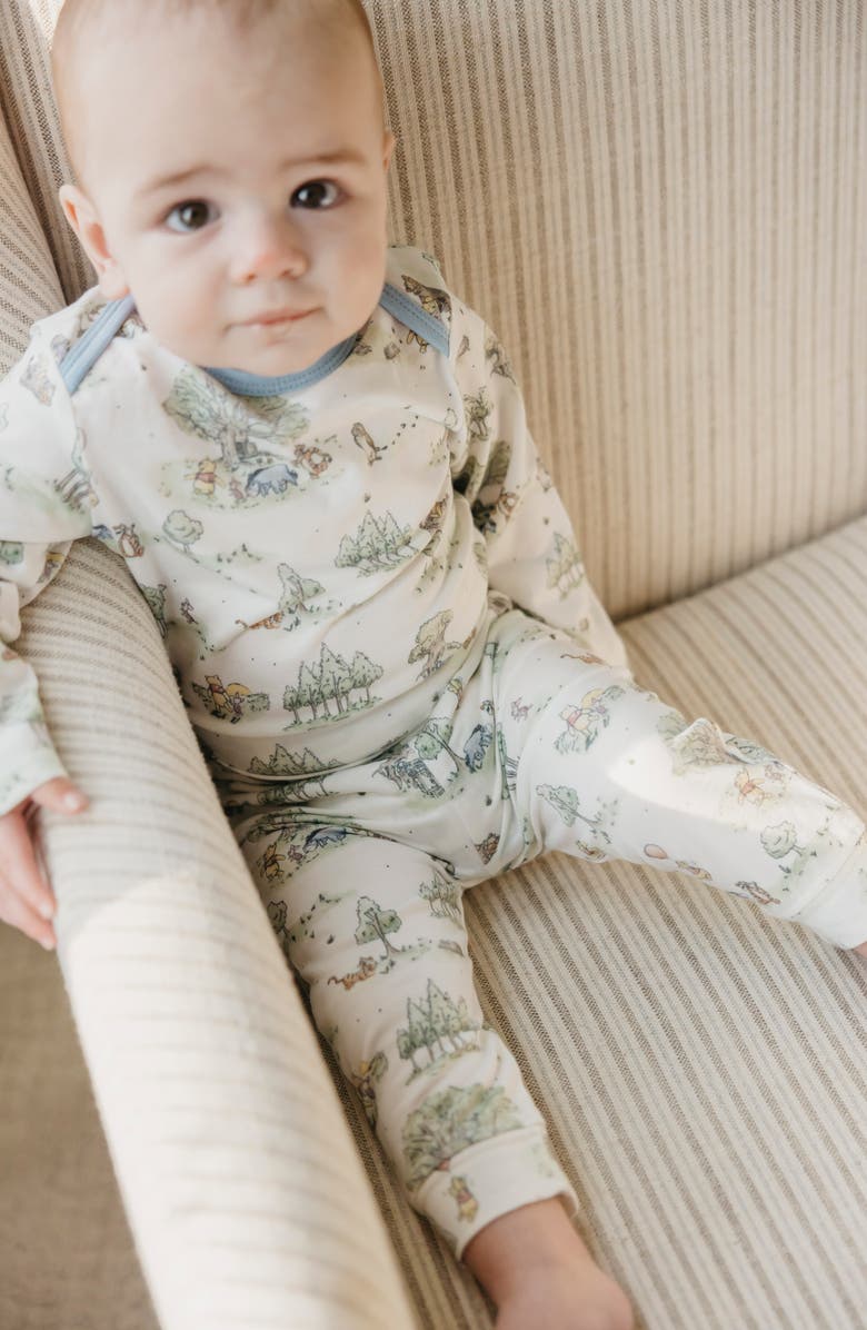 Copper Pearl Hundred Acre Wood Print Long Sleeve Bodysuit, Alternate, color, Hundred Acre Wood