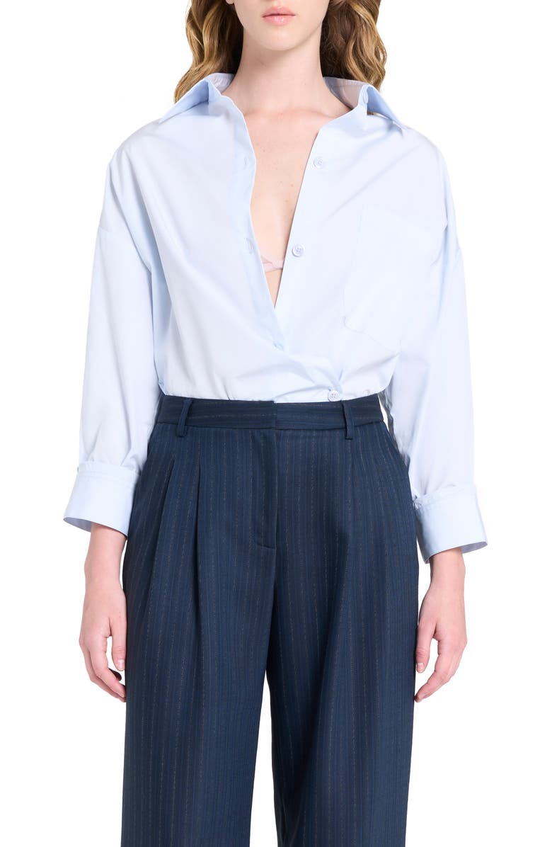 TWP New Earl Asymmetric Button-Up Shirt, Main, color, Plein Air