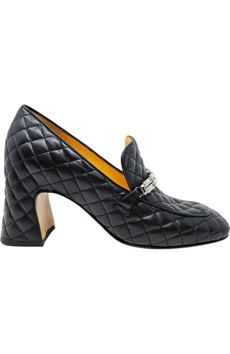 Madison Maison Heel Quilted Loafer, Main, color, Black